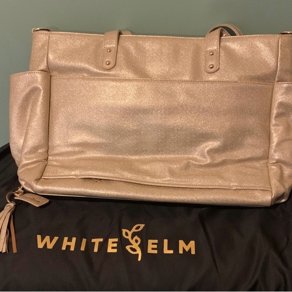 NWT, limited edition color Gold Sparkle White Elm Aquila Tote! - Picture 3 of 11